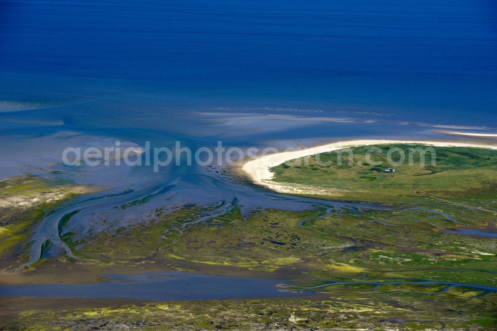 Nigehörn from above - Coastal area of the North Sea - Island in Nigehoern in the state Hamburg