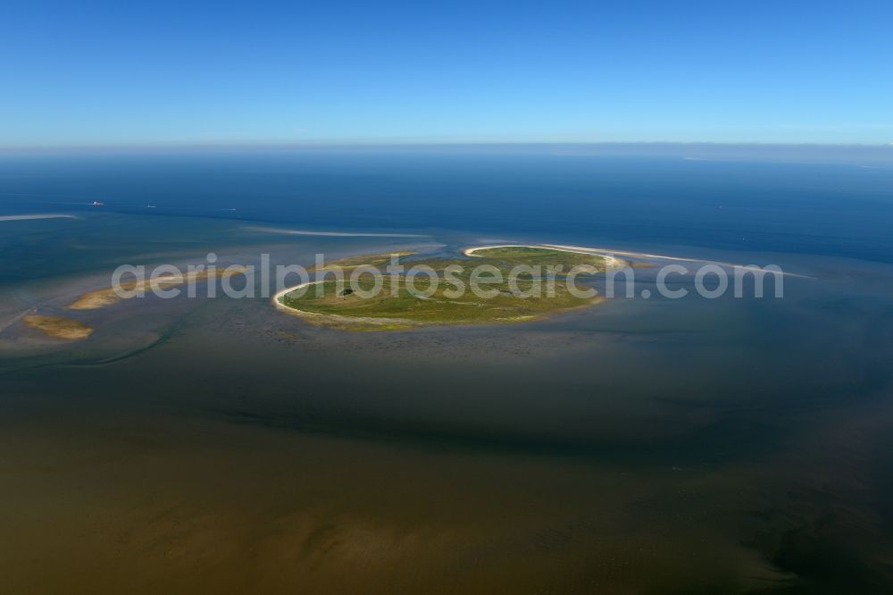 Nigehörn from above - Coastal area of the North Sea - Island in Nigehoern in the state Hamburg