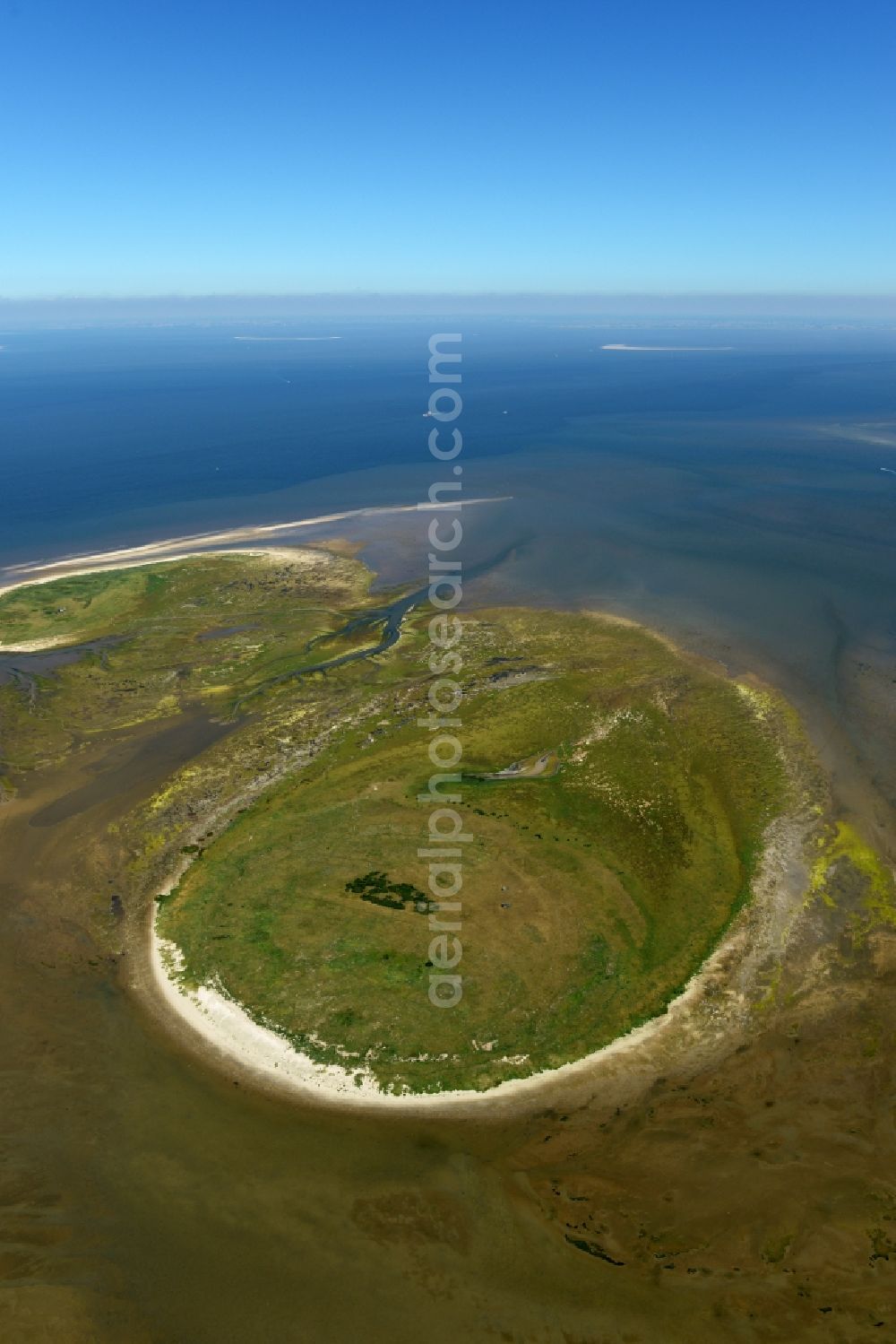 Aerial photograph Nigehörn - Coastal area of the North Sea - Island in Nigehoern in the state Hamburg