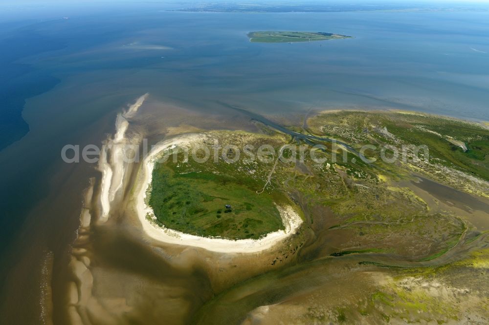 Aerial photograph Nigehörn - Coastal area of the North Sea - Island in Nigehoern in the state Hamburg