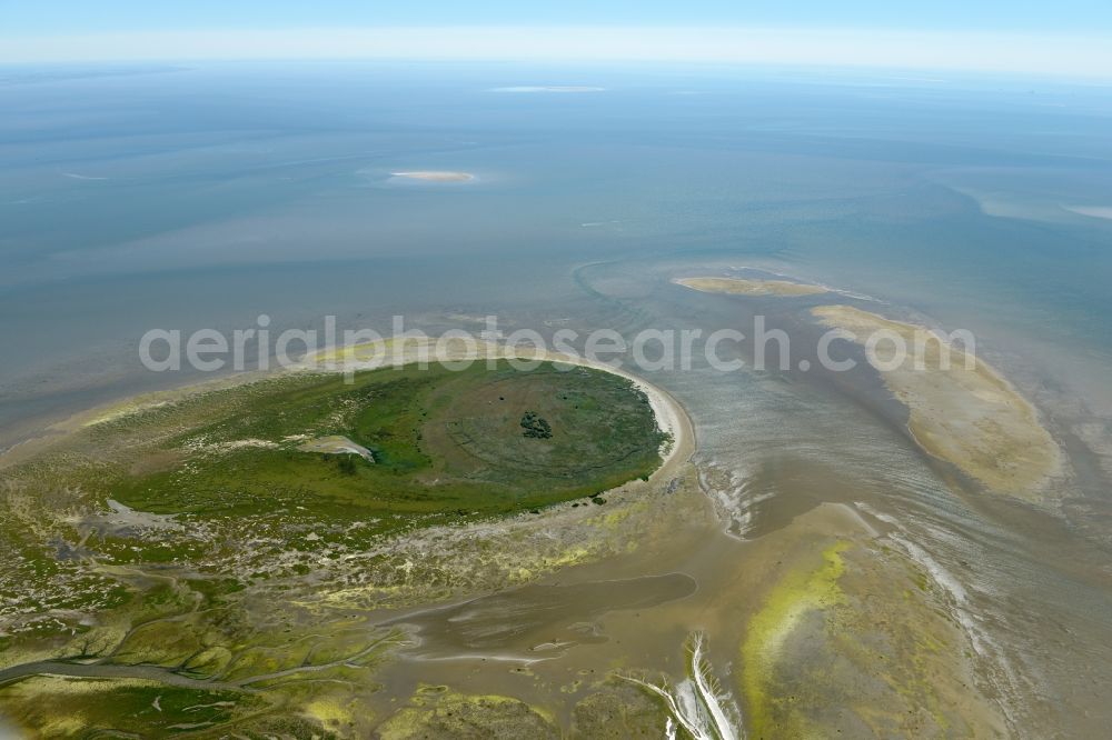 Nigehörn from above - Coastal area of the North Sea - Island in Nigehoern in the state Hamburg