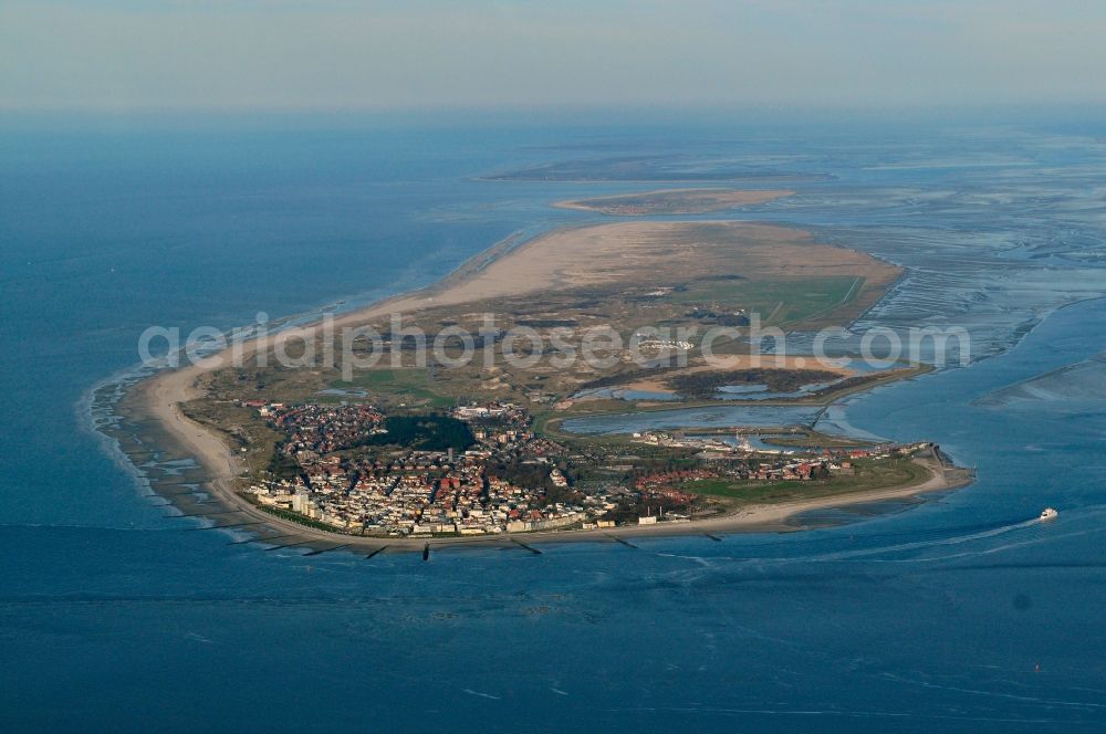 Norderney from above - Coastal area of the North Sea - Island in Norderney in the state Lower Saxony