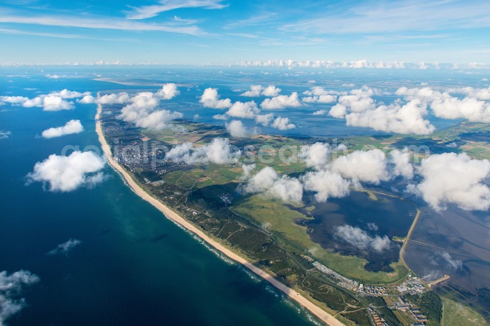 Aerial image Sylt - Coastal area of the North Sea - Island in the district Rantum (Sylt) in Sylt in the state Schleswig-Holstein