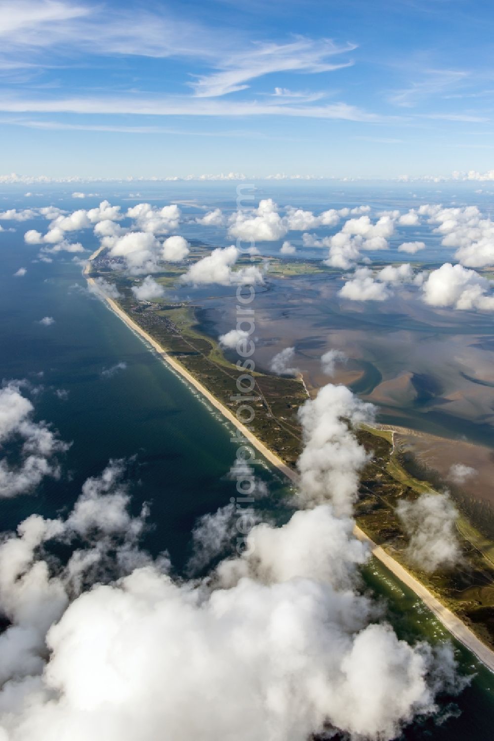 Sylt from above - Coastal area of the North Sea - Island in the district Rantum (Sylt) in Sylt in the state Schleswig-Holstein