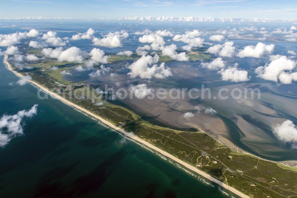 Aerial image Sylt - Coastal area of the North Sea - Island in the district Rantum (Sylt) in Sylt in the state Schleswig-Holstein