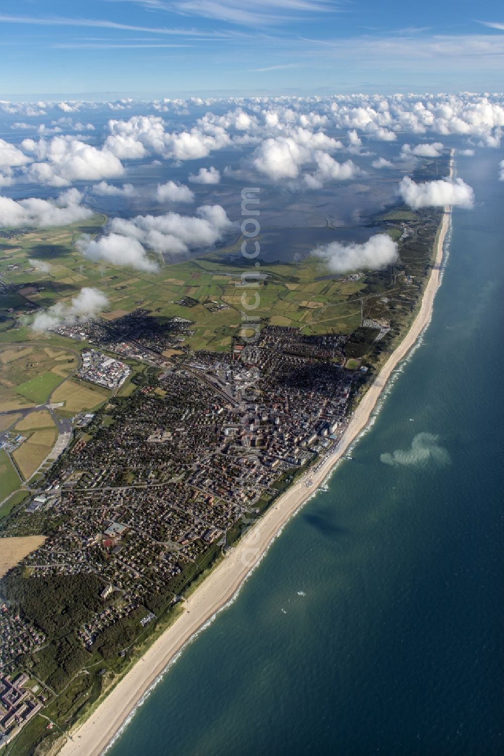 Aerial image Sylt - Coastal area of the North Sea - Island in the district Westerland in Sylt in the state Schleswig-Holstein