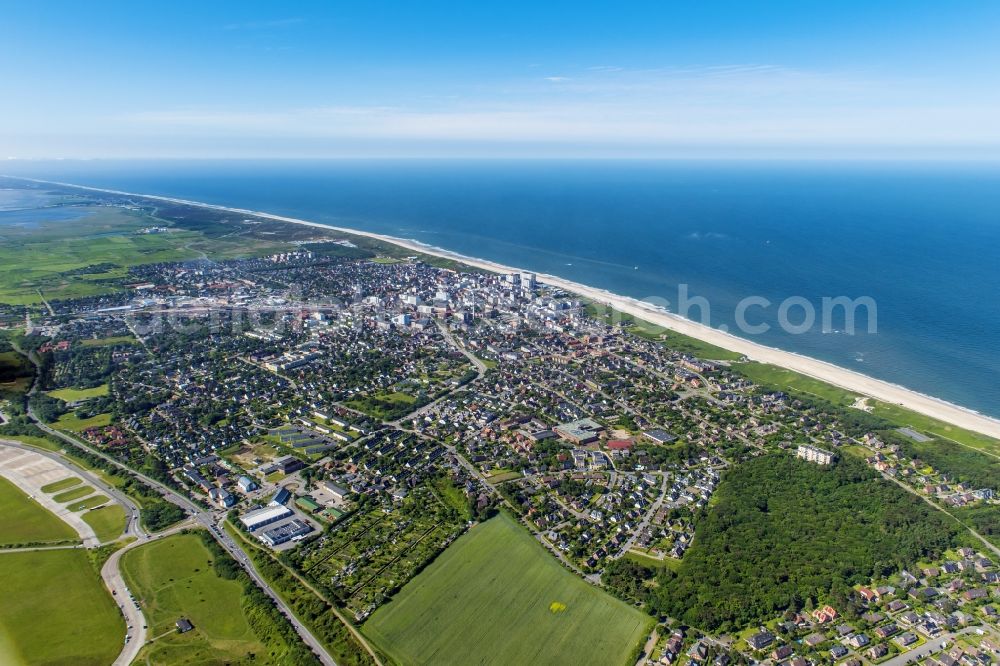 Sylt from above - Coastal area of the North Sea - Island in the district Westerland in Sylt in the state Schleswig-Holstein