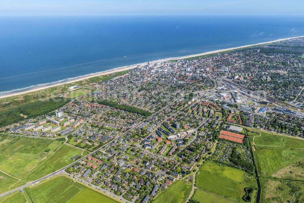 Aerial photograph Sylt - Coastal area of the North Sea - Island in the district Westerland in Sylt in the state Schleswig-Holstein