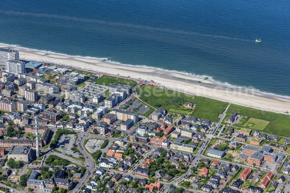 Aerial image Sylt - Coastal area of the North Sea - Island in the district Westerland in Sylt in the state Schleswig-Holstein