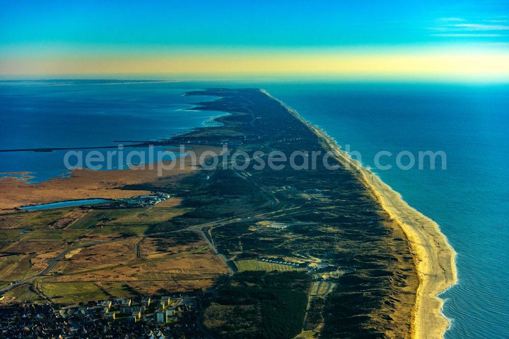 Sylt from above - Coastal area of the North Sea - Island in the district Westerland in Sylt in the state Schleswig-Holstein