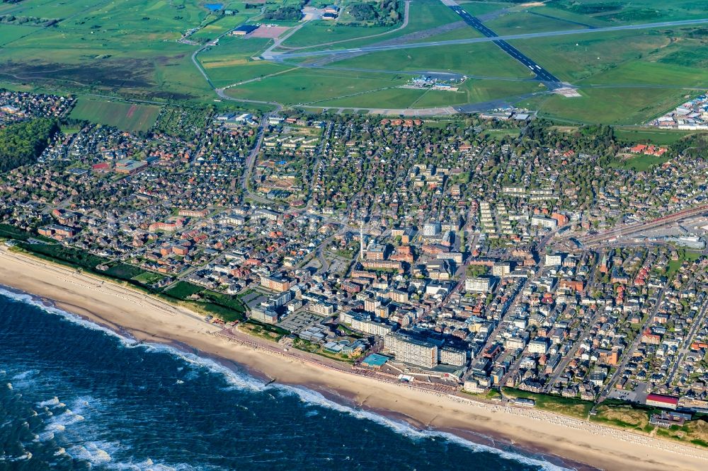 Aerial photograph Sylt - Coastal area of North Sea- Island in the district Westerland in Sylt on Island Sylt in the state Schleswig-Holstein, Germany