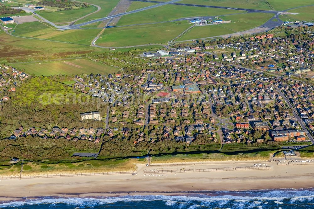 Sylt from the bird's eye view: Coastal area of North Sea- Island in the district Westerland in Sylt on Island Sylt in the state Schleswig-Holstein, Germany