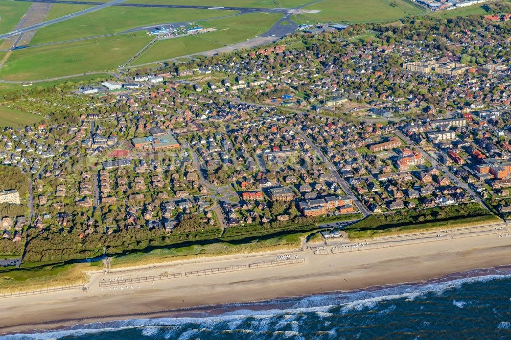 Aerial image Sylt - Coastal area of North Sea- Island in the district Westerland in Sylt on Island Sylt in the state Schleswig-Holstein, Germany