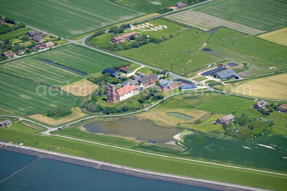 Aerial photograph Pellworm - Coastal area of the North Sea - Island in Pellworm in the state Schleswig-Holstein