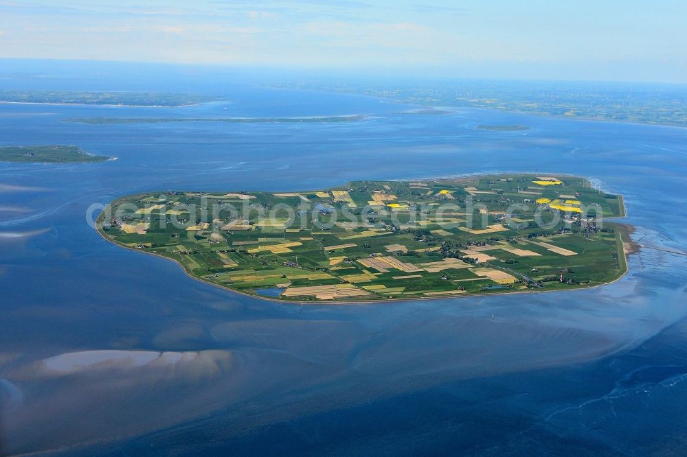 Aerial photograph Pellworm - Coastal area of the North Sea - Island in Pellworm in the state Schleswig-Holstein