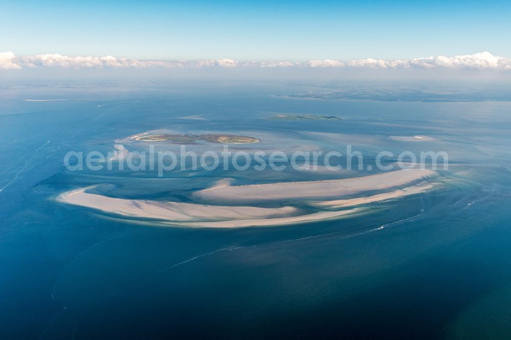 Scharhörn from above - Coastal area of the North Sea - Island in Scharhoern in the state Hamburg