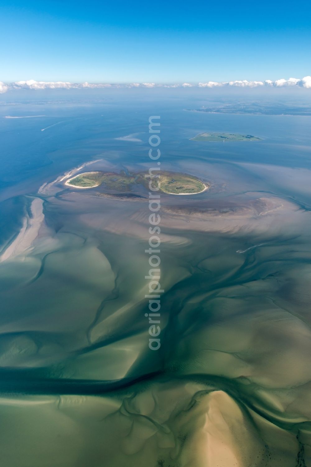 Aerial image Scharhörn - Coastal area of the North Sea - Island in Scharhoern in the state Hamburg