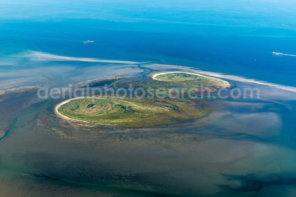 Aerial photograph Scharhörn - Coastal area of the North Sea - Island in Scharhoern in the state Hamburg