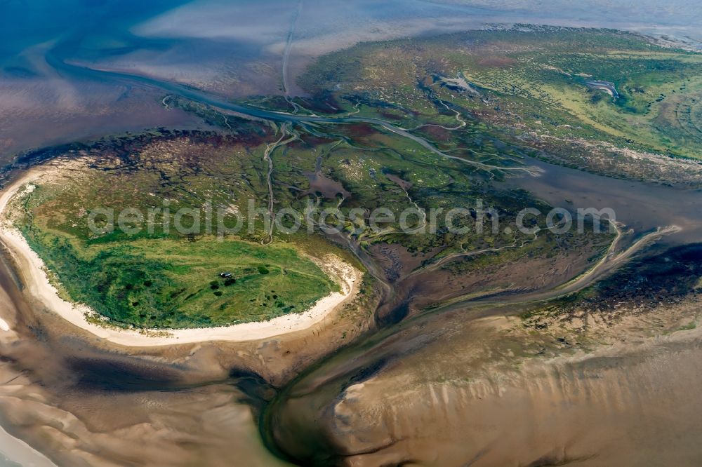 Aerial image Scharhörn - Coastal area of the North Sea - Island in Scharhoern in the state Hamburg