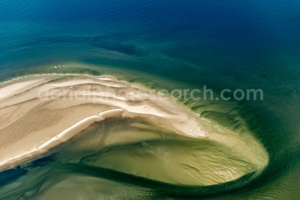 Scharhörn from the bird's eye view: Coastal area of the North Sea - Island in Scharhoern in the state Hamburg