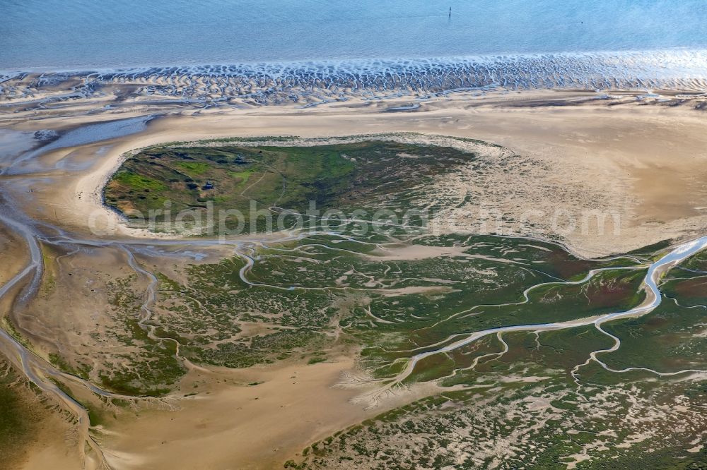 Aerial image Nigehörn - Coastal area of the North Sea - Island in Scharhoern in the state Hamburg