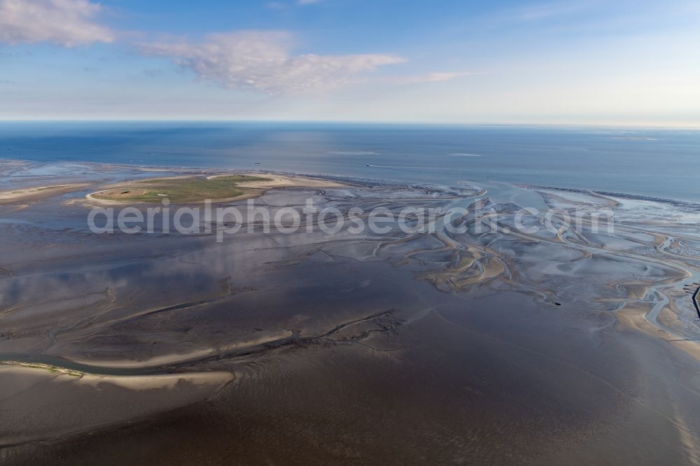 Nigehörn from above - Coastal area of the North Sea - Island in Scharhoern in the state Hamburg