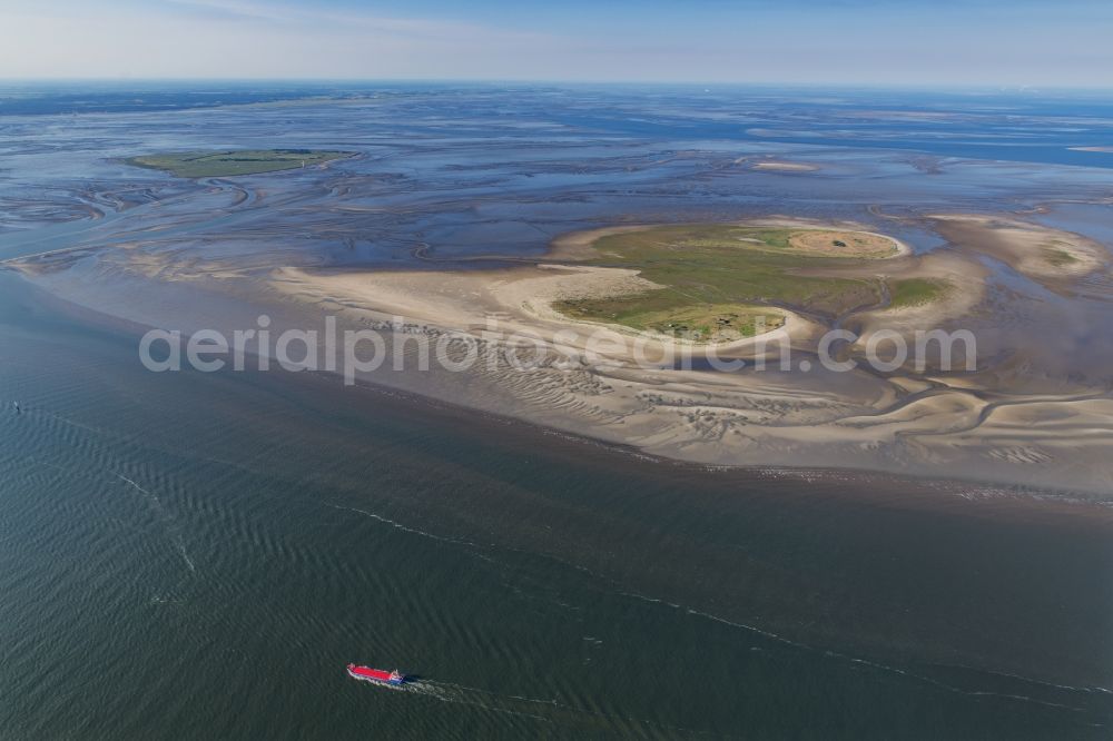 Aerial image Nigehörn - Coastal area of the North Sea - Island in Scharhoern in the state Hamburg