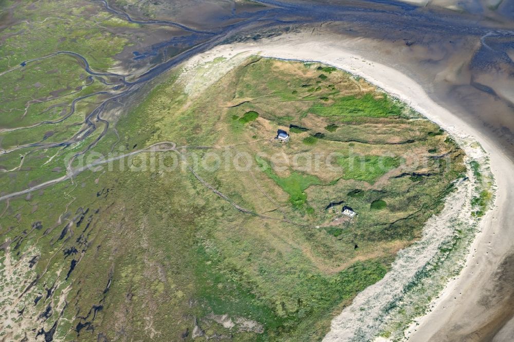 Nigehörn from above - Coastal area of the North Sea - Island in Scharhoern in the state Hamburg