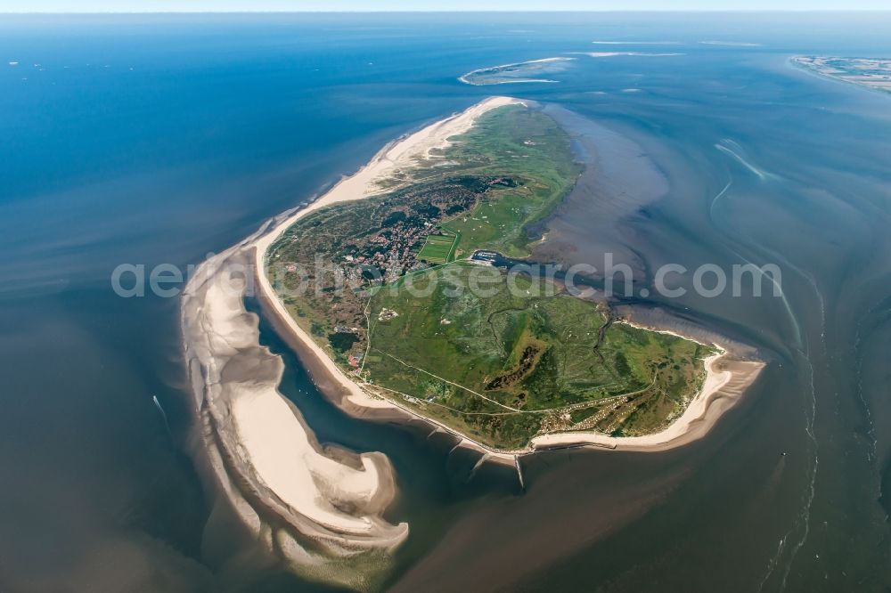 Aerial photograph Spiekeroog - Coastal area of the North Sea - Island in Spiekeroog in the state Lower Saxony