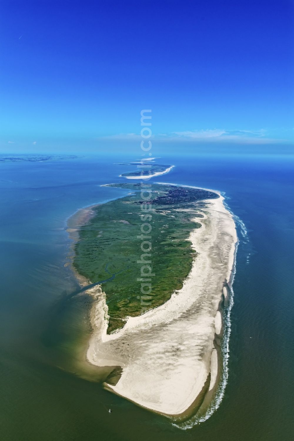 Aerial image Spiekeroog - Coastal area of the North Sea - Island in Spiekeroog in the state Lower Saxony