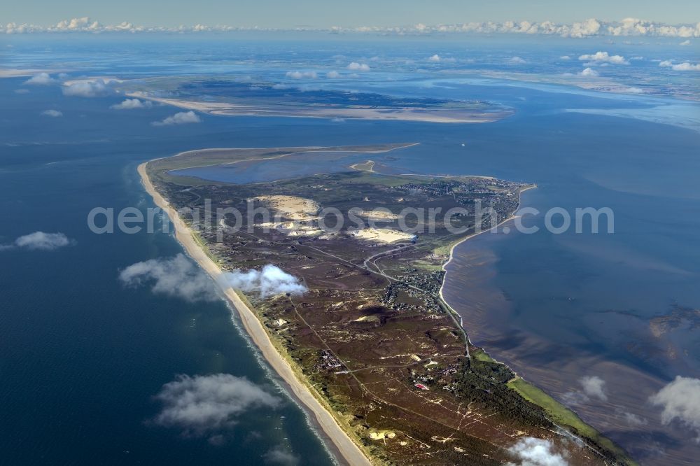 Aerial image List - Coastal area of the North Sea - Island Sylt city List in the state Schleswig-Holstein