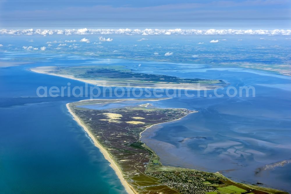 List from the bird's eye view: Coastal area of the North Sea - Island Sylt city List in the state Schleswig-Holstein