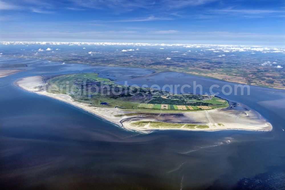 Römö from above - Coastal area of the North Sea - Island in Roemoe in Tondern Kommune, Denmark