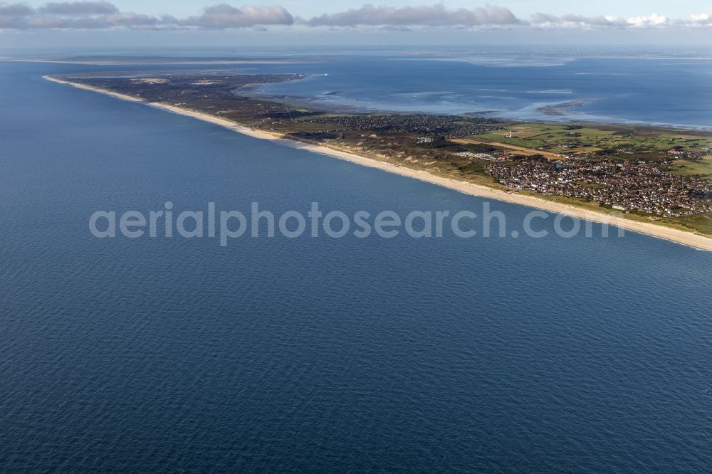 Aerial photograph Wenningstedt (Sylt) - Coastal area of the North Sea - Island in Wenningstedt (Sylt) in the state Schleswig-Holstein