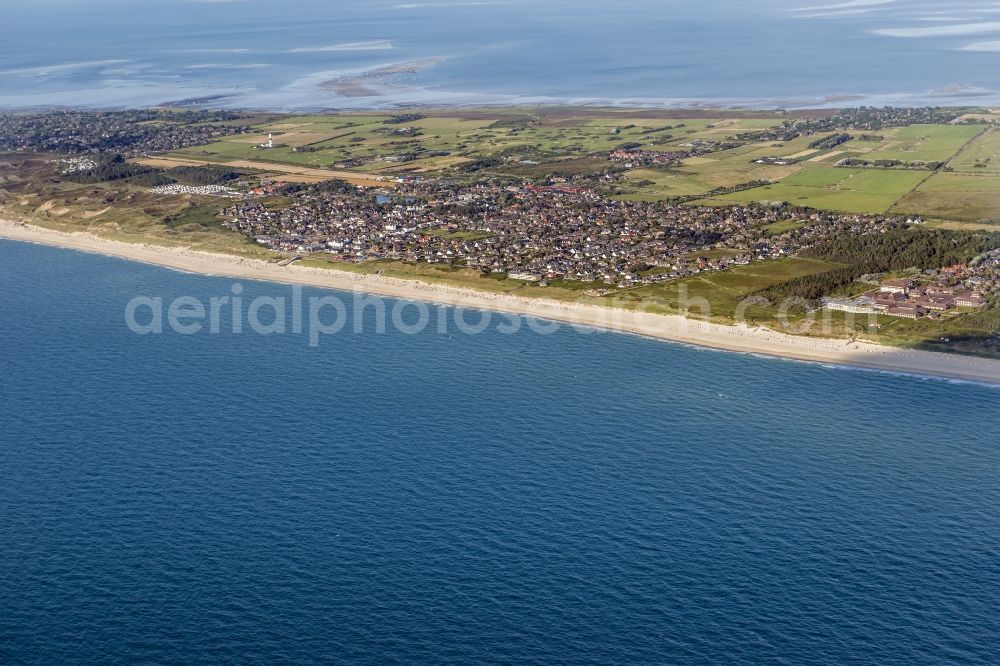 Aerial image Wenningstedt (Sylt) - Coastal area of the North Sea - Island in Wenningstedt (Sylt) in the state Schleswig-Holstein