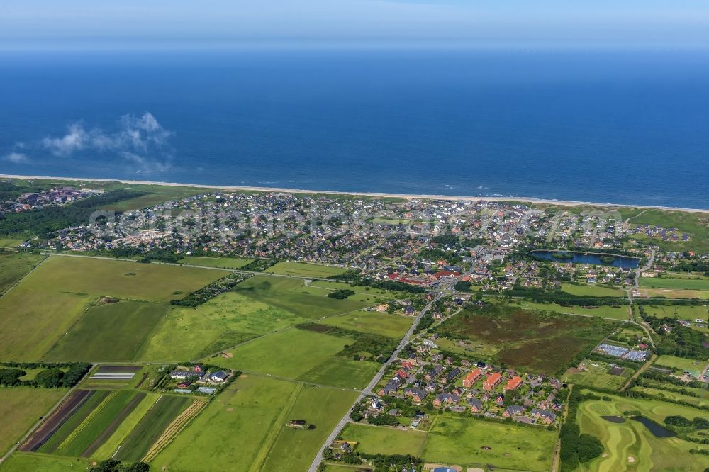 Aerial photograph Wenningstedt-Braderup (Sylt) - Coastal area of the North Sea - Island in Wenningstedt (Sylt) in the state Schleswig-Holstein