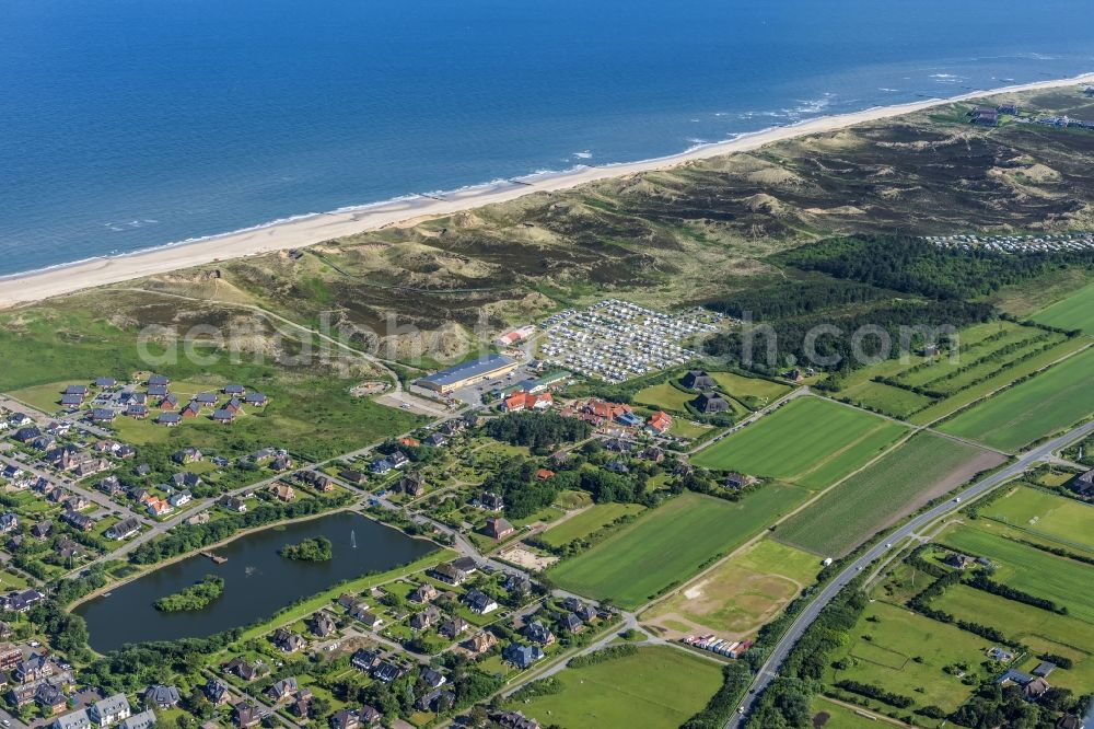 Aerial photograph Wenningstedt-Braderup (Sylt) - Coastal area of the North Sea - Island in Wenningstedt (Sylt) in the state Schleswig-Holstein