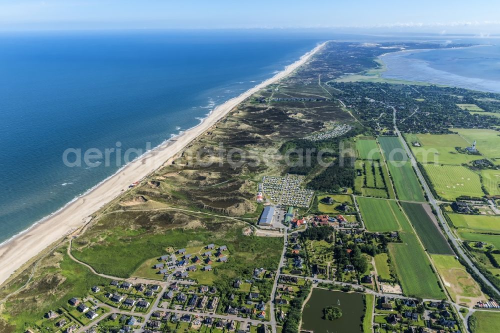 Wenningstedt-Braderup (Sylt) from the bird's eye view: Coastal area of the North Sea - Island in Wenningstedt (Sylt) in the state Schleswig-Holstein