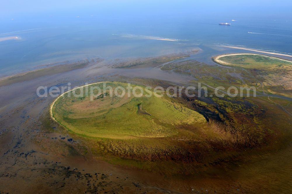 Aerial photograph Scharhörn - Coastal area of the North Sea - Island Nigehoern and Scharhoern in Germany