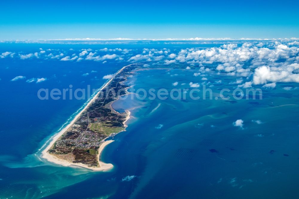 Hörnum (Sylt) from the bird's eye view: Coastal area North Sea island of Sylt - Island in Hoernum (Sylt) at the island Sylt in the state Schleswig-Holstein, Germany