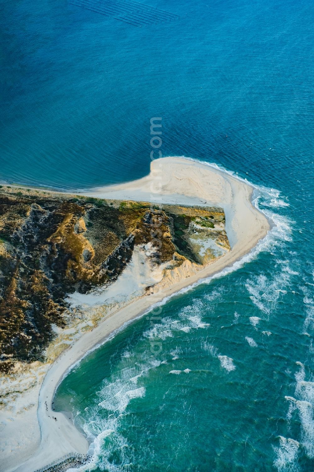 Hörnum (Sylt) from the bird's eye view: Coastal area and Odde of the North Sea island of Sylt in Hoernum in the state of Schleswig-Holstein