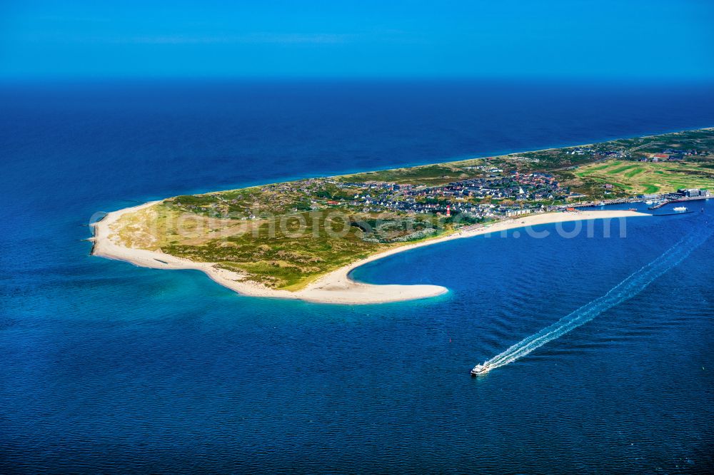 Hörnum (Sylt) from above - Coastal area and Odde of the North Sea island of Sylt in Hoernum in the state of Schleswig-Holstein