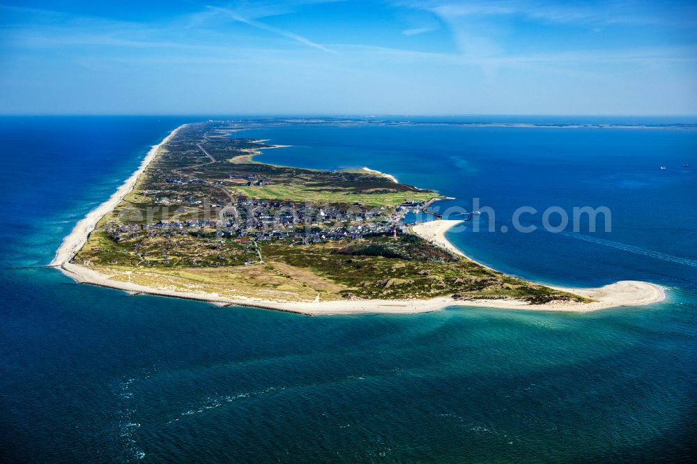 Hörnum (Sylt) from above - Coastal area and Odde of the North Sea island of Sylt in Hoernum in the state of Schleswig-Holstein