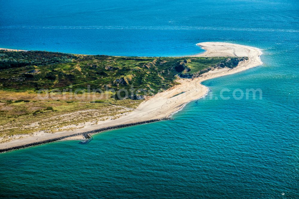 Hörnum (Sylt) from above - Coastal area and Odde of the North Sea island of Sylt in Hoernum in the state of Schleswig-Holstein