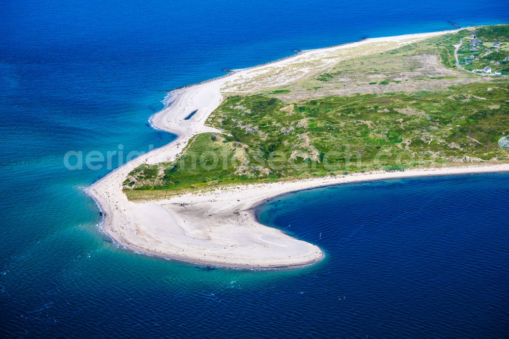 Hörnum (Sylt) from above - Coastal area and Odde of the North Sea island of Sylt in Hoernum in the state of Schleswig-Holstein