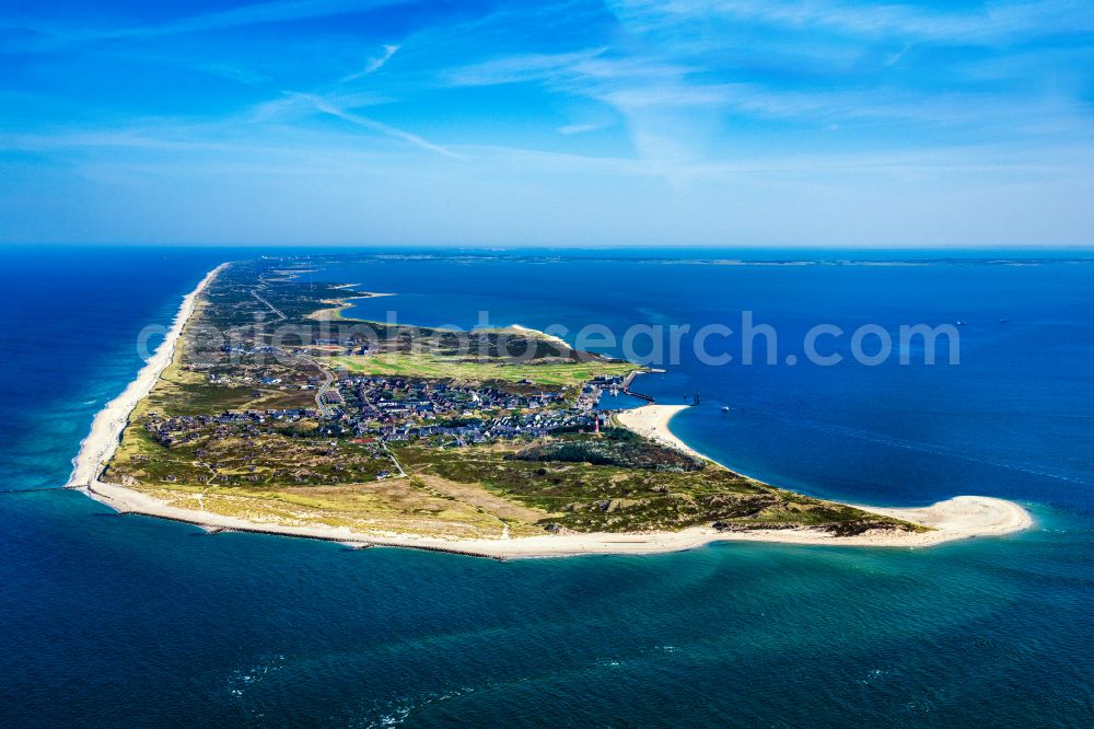 Aerial photograph Hörnum (Sylt) - Coastal area and Odde of the North Sea island of Sylt in Hoernum in the state of Schleswig-Holstein