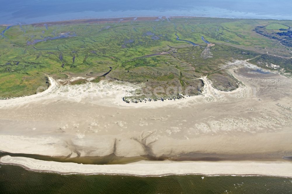 Spiekeroog from above - Coastal area of the Island Spiekeroog in the state Lower Saxony