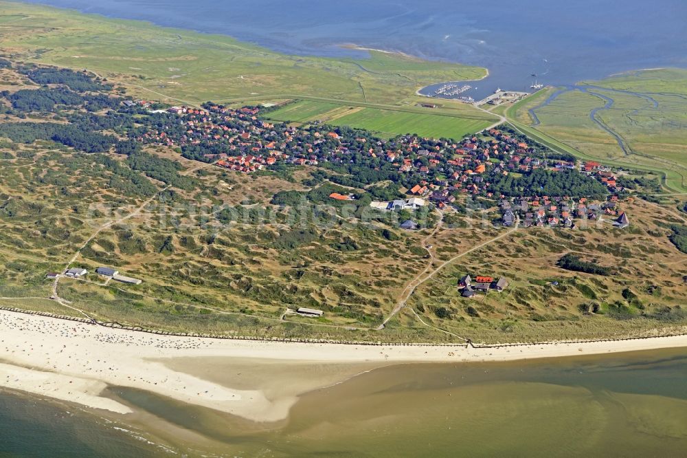 Spiekeroog from the bird's eye view: Coastal area of the Island Spiekeroog in the state Lower Saxony