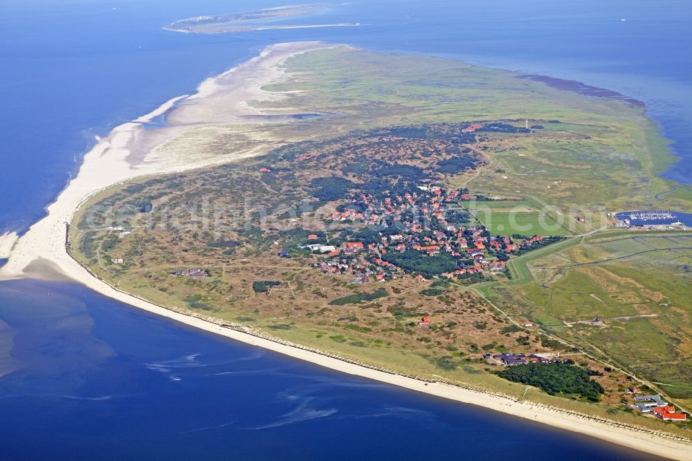 Spiekeroog from above - Coastal area of the Island Spiekeroog in the state Lower Saxony