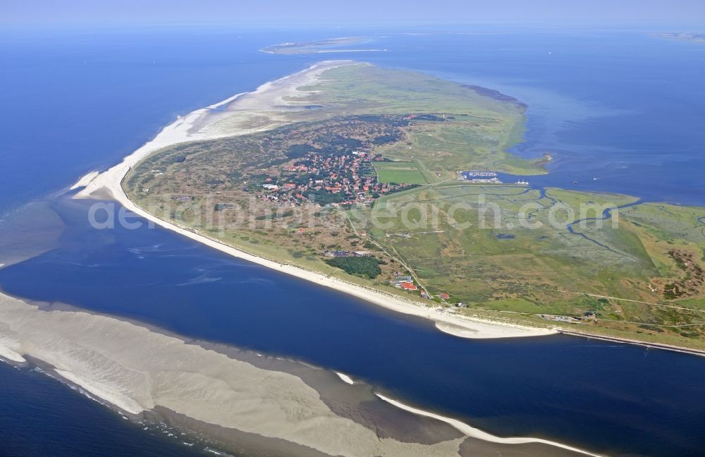 Spiekeroog from the bird's eye view: Coastal area of the Island Spiekeroog in the state Lower Saxony